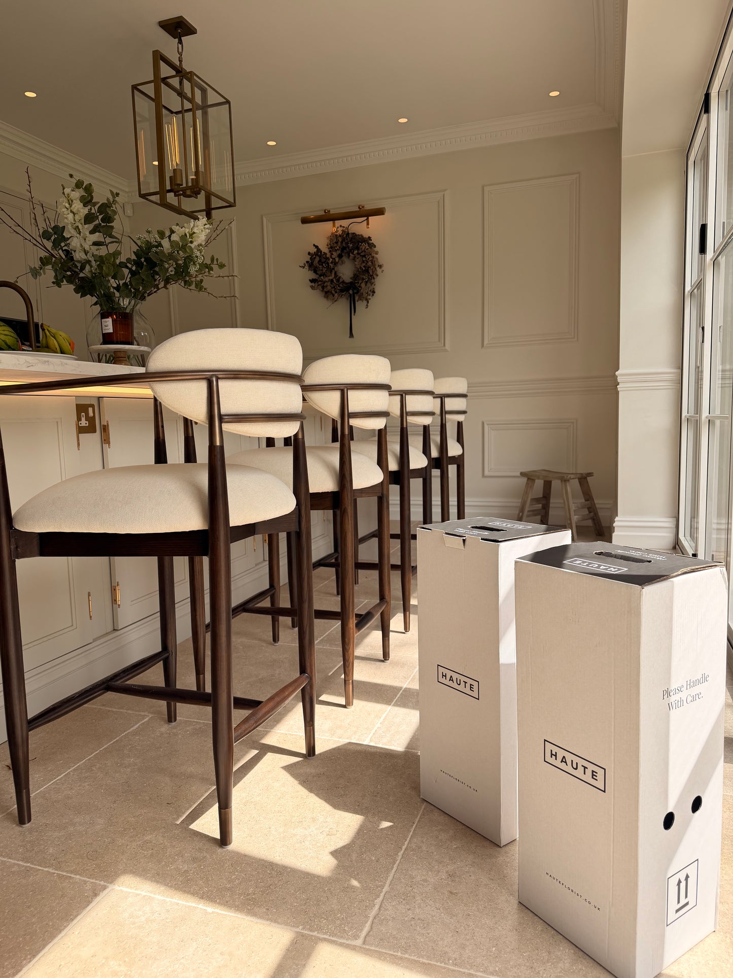 Talis Counter Stool in Walnut and Bronze